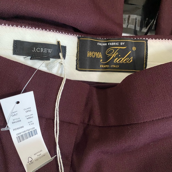 J Crew Burgundy Wool Dress Pants TALL - Picture 4 of 6